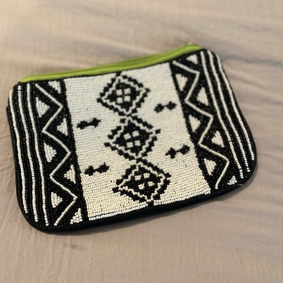 Cotton On Black and White Beaded Clutch bag - Picture 1 of 7